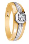 Divine Solitaires_Gold Diamonds Octagon Carved Ring _Online_at_Aza_Fashions