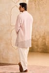 Shop_Histori_Pink Chanderi, Cotton Cut Work, Beads, Applique Petal Kurta Set _at_Aza_Fashions