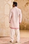 Shop Histori Pink Cotton, Silk Cut Work Pintucked Kurta Set With Dori Bloom Applique at Aza Fashions Shop_Histori_Pink Cotton, Silk Cut Work Pintucked Kurta Set With Dori Bloom Applique _at_Aza_Fashions