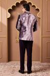 Shop_Histori_Purple Velvet, Suede Zardozi Embroidered Suit Set _at_Aza_Fashions