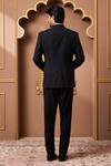 Shop_Histori_Black Suiting Fabric Embroidery Cutdana Tuxedo Jacket Set _at_Aza_Fashions