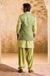 Shop Histori Green Chanderi, , Silk, Satin Mirrors, And Resham Bloom Bundi Set at Aza Fashions Shop_Histori_Green Chanderi, , Silk, Satin Mirrors, And Resham Bloom Bundi Set _at_Aza_Fashions