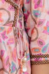 Samyukta Singhania_Multi Color Muslin, Net Lace, Tassels, Embroidery Floral Angarkha And Sharara Set _Online_at_Aza_Fashions