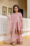 Shop_Samyukta Singhania_Multi Color Muslin, Net Lace, Tassels, Embroidery Floral Angarkha And Sharara Set _Online_at_Aza_Fashions