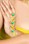 Buy_Bauble Bazaar_Yellow Pearls, Embroidery And Thread Necklace Set _Online_at_Aza_Fashions