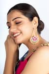 Buy Bauble Bazaar Blue Pearls And Pink Mandala Bloom Dangler Earrings at Aza Fashions Buy_Bauble Bazaar_Blue Pearls And Pink Mandala Bloom Dangler Earrings _at_Aza_Fashions