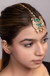 Buy_Xago_Green Kundan And Bead Maangtikka _at_Aza_Fashions