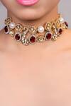 Buy_Xago_Red Gold Plated Bird Motif Choker Necklace _at_Aza_Fashions