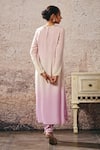 Shop_Masumi Mewawalla_Purple Crepe Embroidery Round Neck Embellished Ombre Kurta _at_Aza_Fashions