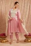 Nero India Pink Tissue Gota Patti Lace Embellished Kurta Set Online at Aza Fashions Nero India_Pink Tissue Gota Patti Lace Embellished Kurta Set _Online_at_Aza_Fashions