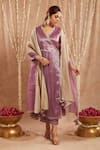 Buy Nero India Purple Tissue Gota Patti, Mirrors Open Neck Embellished Angarkha Kurta Set at Aza Fashions Buy_Nero India_Purple Tissue Gota Patti, Mirrors Open Neck Embellished Angarkha Kurta Set _at_Aza_Fashions