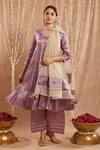 Buy Nero India Purple Tissue Gota Patti V-neck Lace Embellished Kurta And Pant Set at Aza Fashions Buy_Nero India_Purple Tissue Gota Patti V-neck Lace Embellished Kurta And Pant Set _at_Aza_Fashions