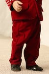 Fayon Kids Maroon Velvet Pearls, Embroidery Blazer Set Online at Aza Fashions Fayon Kids_Maroon Velvet Pearls, Embroidery Blazer Set _Online_at_Aza_Fashions