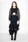 Buy_Leh Studios_Black Viscose Lace Layered Asymmetric Skirt _Online_at_Aza_Fashions