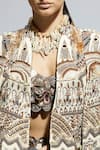 Sva By Sonam & Paras Modi_Black Silk Beads, Cut Work, Embroidery Thread And Embellished Jacket Skirt Set _at_Aza_Fashions