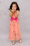 LIL DRAMA_Pink Velvet Printed Star Shimmer Jumpsuit _at_Aza_Fashions