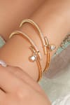 Buy_Smars Jewelry_Gold Plated Imitation Diamonds Embellished Bangles Set _at_Aza_Fashions