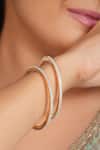 Buy_Smars Jewelry_Gold Plated Crystals Cubic Zirconia Studded Bangles_at_Aza_Fashions