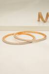 Shop_Smars Jewelry_Gold Plated Crystals Cubic Zirconia Studded Bangles_at_Aza_Fashions