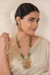 Buy_Smars Jewelry_Gold Plated Stones, Beads Shiv Parvati Carved Motif Necklace Set _at_Aza_Fashions