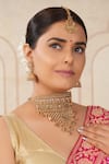 Buy_Smars Jewelry_Gold Plated Stones Embellished Necklace Set _at_Aza_Fashions