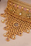 Smars Jewelry_Gold Plated Stones Embellished Necklace Set _Online_at_Aza_Fashions
