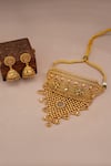 Shop_Smars Jewelry_Gold Plated Stones Embellished Necklace Set _at_Aza_Fashions