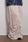 Devina Juneja White Satin Bone Draped Skirt Online at Aza Fashions Devina Juneja_White Satin Bone Draped Skirt _Online_at_Aza_Fashions