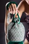 Shop Aanchal Sayal Green Cutdana Sequin Potli Bag at Aza Fashions Shop_Aanchal Sayal_Green Cutdana Sequin Potli Bag_at_Aza_Fashions