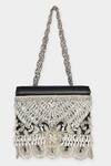 Shop Aanchal Sayal Black Cutdana Bloom Vine Embellished Box Bag at Aza Fashions Shop_Aanchal Sayal_Black Cutdana Bloom Vine Embellished Box Bag_at_Aza_Fashions