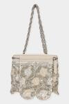 Buy Aanchal Sayal Beige Cutdana And Silver 3d Floret Embellished Box Bag at Aza Fashions Buy_Aanchal Sayal_Beige Cutdana And Silver 3d Floret Embellished Box Bag_at_Aza_Fashions