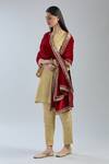Shop_Samyukta Singhania_Maroon Velvet Embroidery Floral Dupatta _at_Aza_Fashions