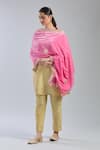 Shop_Naintara Bajaj_Pink Velvet Beads, Stones, Embroidery Floral Dupatta _at_Aza_Fashions