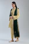 Shop_Naintara Bajaj_Green Velvet Beads, Stones Bottle Floral Embroidered Dupatta _at_Aza_Fashions