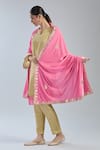 Shop_Naintara Bajaj_Pink Velvet Gota Patti Embroidered Dupatta _at_Aza_Fashions