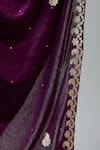 Naintara Bajaj_Wine Velvet Gota Patti, Embroidery Paisley Dupatta _Online_at_Aza_Fashions
