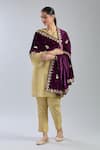 Buy_Naintara Bajaj_Wine Velvet Gota Patti, Embroidery Paisley Dupatta _Online_at_Aza_Fashions