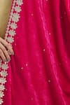 Shop Naintara Bajaj Magenta Velvet Gota Patti, Embroidery Dupatta Online at Aza Fashions Shop_Naintara Bajaj_Magenta Velvet Gota Patti, Embroidery Dupatta _Online_at_Aza_Fashions