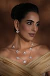 Buy_Swabhimann_Rose Gold Diamonds Floral Polki Layered Necklace Set _at_Aza_Fashions