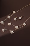Buy_Swabhimann_Rose Gold Diamonds Floral Polki Layered Necklace Set _Online_at_Aza_Fashions