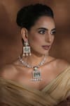 Buy_Swabhimann_Multi Color Zari Polki Embellished Geometric Necklace Set _at_Aza_Fashions
