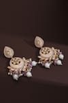 Buy_Swabhimann_Pink Diamonds, Pearls Polki Chandbali Earrings _Online_at_Aza_Fashions