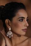 Shop_Swabhimann_Pink Diamonds, Pearls Polki Chandbali Earrings _Online_at_Aza_Fashions