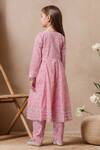Shop_Petite Pomme_Pink Cotton Embroidery Printed Anarkali And Trouser Set _at_Aza_Fashions
