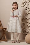 Buy_Petite Pomme_Off White Cotton Printed Kurta And Trouser Set_at_Aza_Fashions