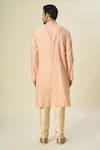 Shop_Arihant Rai Sinha_Peach Brocade, Chanderi Embroidery Woven Kurta Set_at_Aza_Fashions