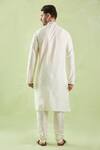 Shop_Samyukta Singhania_Cream Kurta Poly Silk Plain Set With Churidar _at_Aza_Fashions