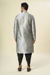 Shop_Samyukta Singhania_Gray Silk Embroidery Neck Kurta And Patiala Pant Set _at_Aza_Fashions