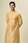 Buy_Arihant Rai Sinha_Beige Polyester, Silk Embroidery Bloom Wave Kurta Set _Online_at_Aza_Fashions