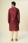Shop Arihant Rai Sinha Wine Polyester, Silk Embroidery Tulip Kurta Set at Aza Fashions Shop_Arihant Rai Sinha_Wine Polyester, Silk Embroidery Tulip Kurta Set _at_Aza_Fashions